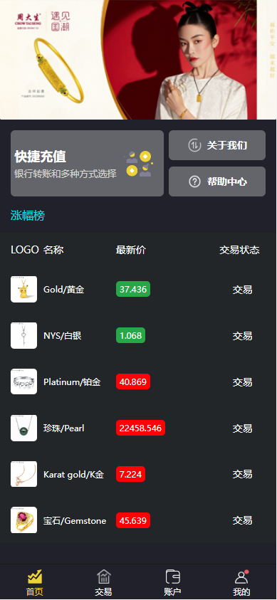 uinapp版微交易系统/贵金属交易平台/定制版微盘源码