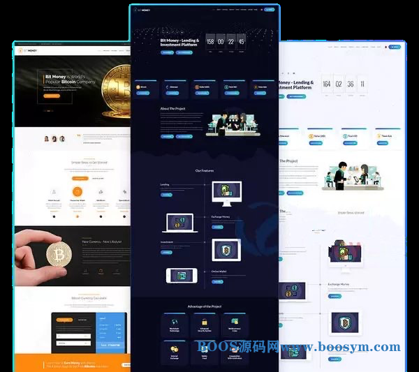 BtcMoney比特币挖矿和加密货币交易平台HTML5网站模板