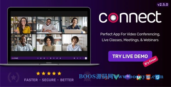 Connect 2.5.0 – 网络视频会议、在线会议、直播平台和网课平台、白板、在线聊天即时通讯